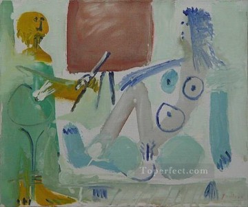 ヌード Painting - アーティストとそのモデル 3 1965 年の抽象的なヌード